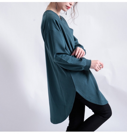 ユ*ー様 vintage メッシュロング丈プルオーバーvネックフーディー HUG.U ニット トップス レディース セーター ハーフジップ