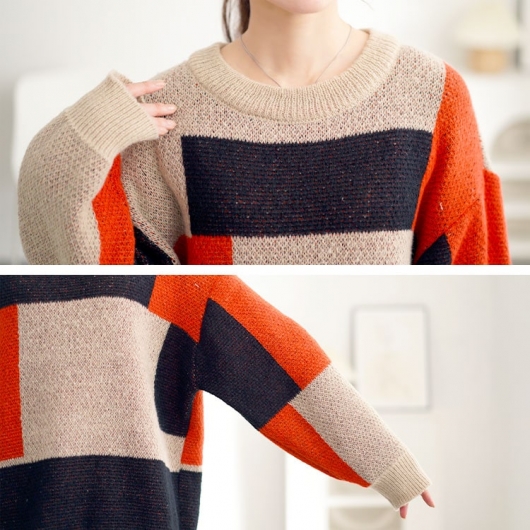 サマーニット ジャカード カラーブロック ポロシャツ 韓国style 25SS 新作｜一部店舗限定】WOMEN カラーブロックサマー