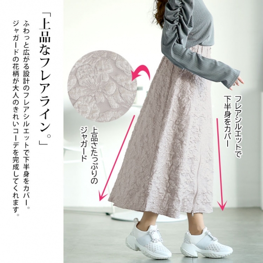 大きいサイズ レディース フロントジップふくれジャガード