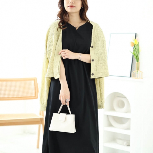 大きいサイズ レディース ストライプバルーンスリーブハート