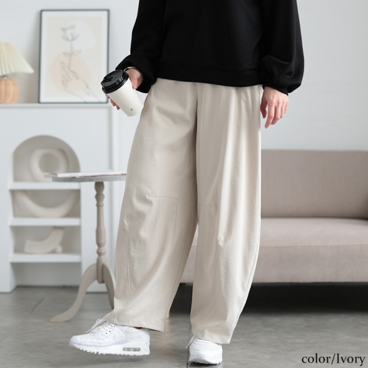 大きいサイズ レディース 裾タックストレッチカーブパンツ cpdai