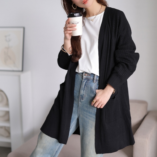 大きいサイズ レディース 洗えるワイドリブトッパーカーディガン cpdai