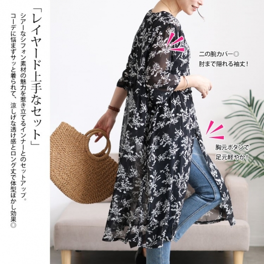 大きなサイズ 花柄七分袖カーディガン、タンクトップ　クリーニング済み 楽天市場】花柄 タンクトップ（カーディガン・ボレロ｜トップス