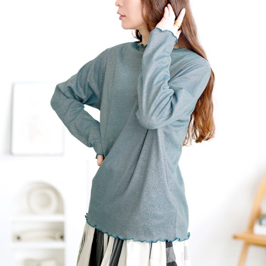 トップス *** ストライプジャージタックスリーブトップス【吸水速乾/洗濯機