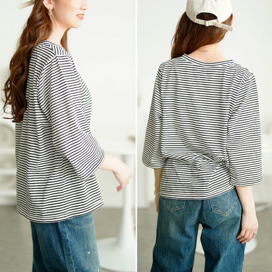 Bibiy. ペプラム ボーダーtee Bibiy. ペプラム ボーダーtee