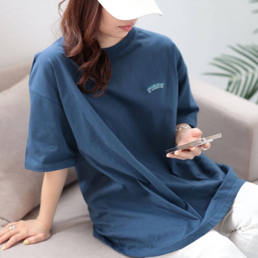 大きいサイズ レディース ワッペンコットンTシャツ cros-130267