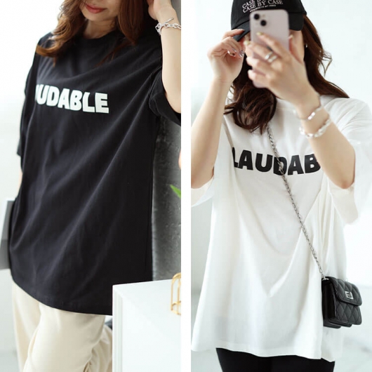 大きいサイズ レディース ロゴコットンTシャツ cros-130308