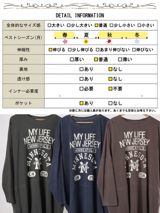 大きいサイズ レディース カレッジロゴコットンチュニック cros