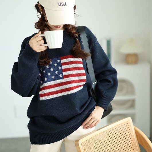 イベントセール】 大きいサイズ レディース 国旗柄太リブ切り替え