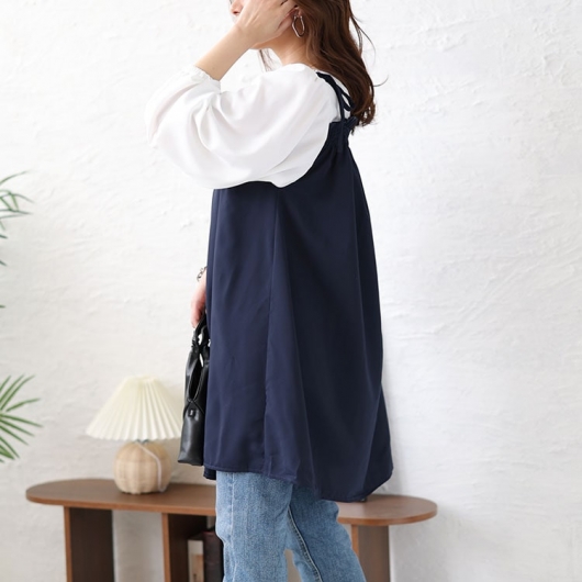 大きいサイズ レディース ドッキングキャミソールチュニック fem-413