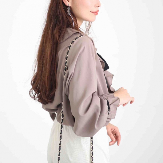 【美品】プラダ☆フリル　ボウタイ　現行　42サイズ　ブラウス　XL 美品】プラダ☆フリル ボウタイ 現行 42サイズ ブラウス XL