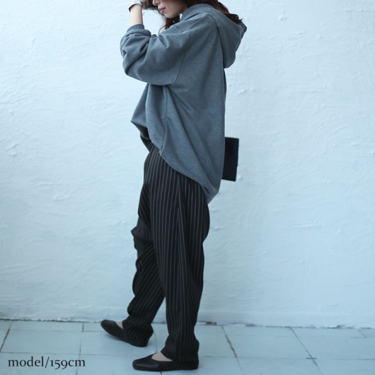 ELZA出品 大きいサイズ レディース ストライプサルエルパンツ fem-447