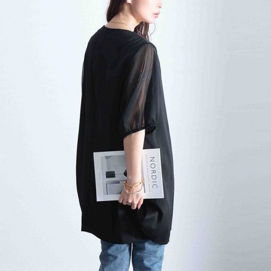 meISSEYMIYAKE シースルー　チュニック　カットソー meISSEYMIYAKE シースルー チュニック カットソー SQUARE