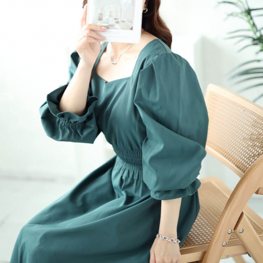   膝丈ワンピース デニム チャームリング ゴールド金具 膝丈ワンピース デニム チャームリング ゴールド金具 GOLDJAPAN