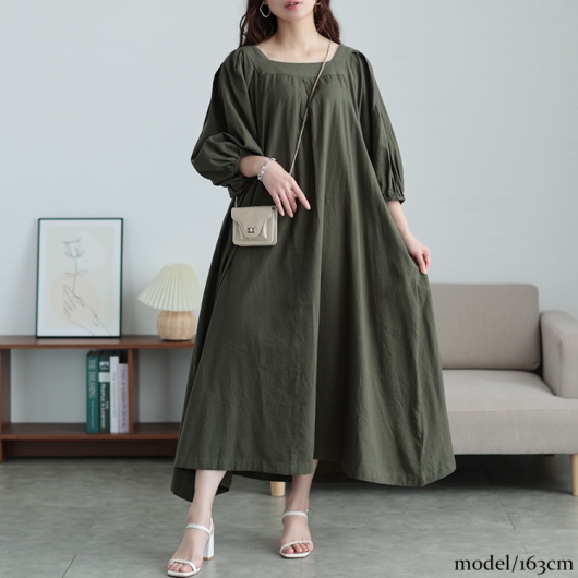 イベントセール】 大きいサイズ レディース コットンリネンスクエア