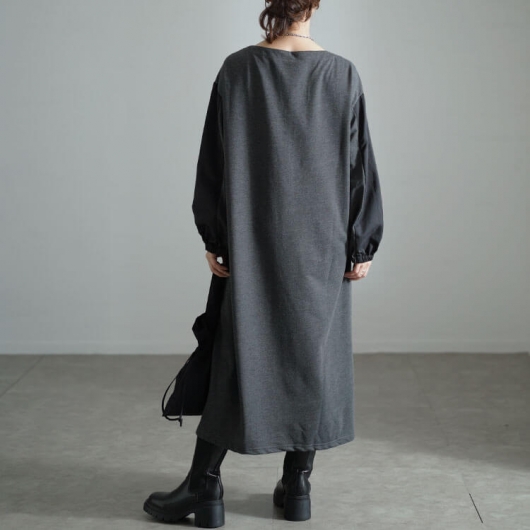 新春初売セール】 大きいサイズ レディース バイカラー袖ウエスト