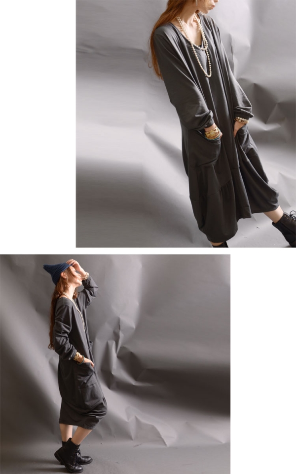 ヴィヴィアン　変形　ワンピース　ゴールド 大きいサイズ レディース Vネック変形ワンピース gold457｜大きい