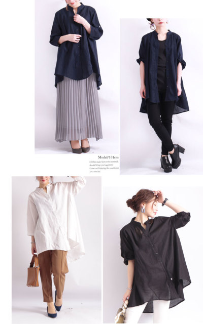 近年モデル レリアン 大きいサイズ17+ コットンシルク シャツ