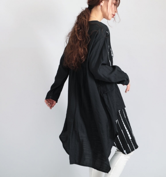 おまとめ価格　シャツ　ワンピース　チュニック 楽天市場】麻ライクスキッパーシャツチュニック レディース