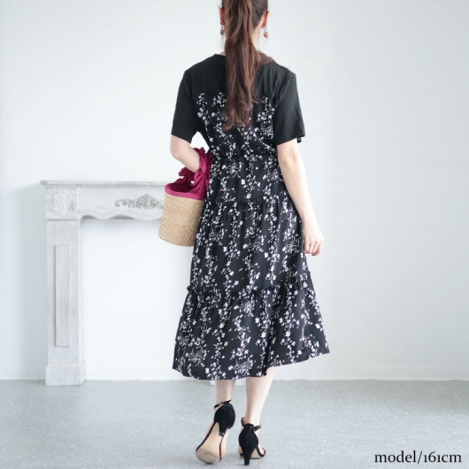国内発送☆【PHASE EIGHT】可憐に♪花柄ティアードワンピース セール】◇【WEB限定】2WAY花柄ティアードワンピース(504644343