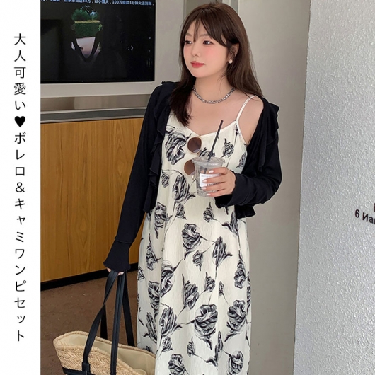 イベントセール】 大きいサイズ レディース ボレロ付き花柄
