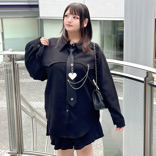 イベントセール】 大きいサイズ レディース ネクタイ付きロング