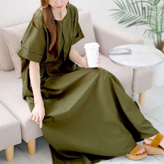 大きいサイズ DAMA collection コットンマキシワンピース mamapocket4976_20240308-05