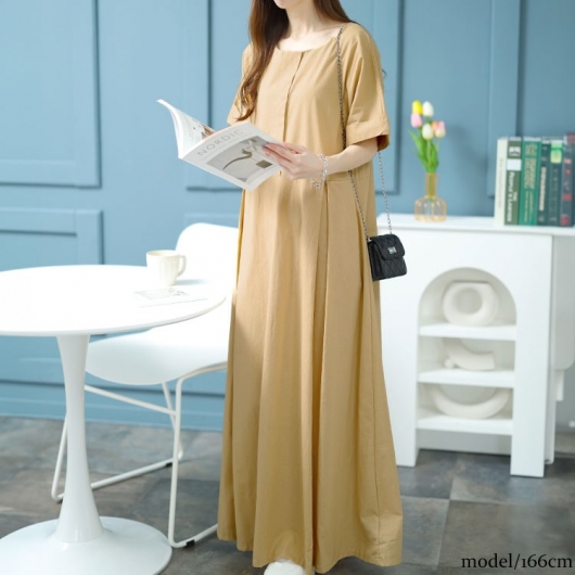 大きいサイズ DAMA collection コットンマキシワンピース DAMA collection 15号 半袖コットンワンピース 大きいサイズ