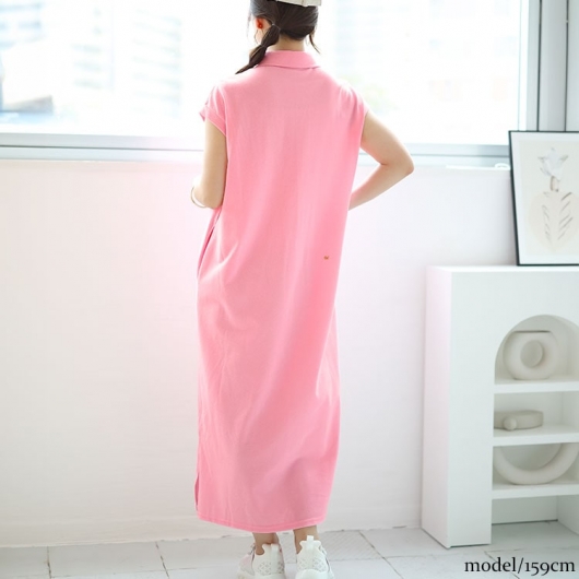 大きいサイズ レディース ポロワンピース goldy-1484｜大きいサイズの