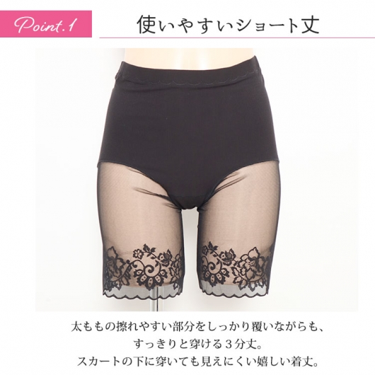 大きいサイズ レディース 股ズレ防止メッシュパンツ goldy-1488