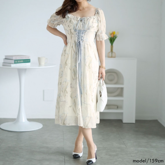 ③スウェットクリームホワイト×シャイニーシフォン フリルワンピース　大きいサイズ 楽天市場】大きいサイズ フリル（ワンピース｜レディースファッション