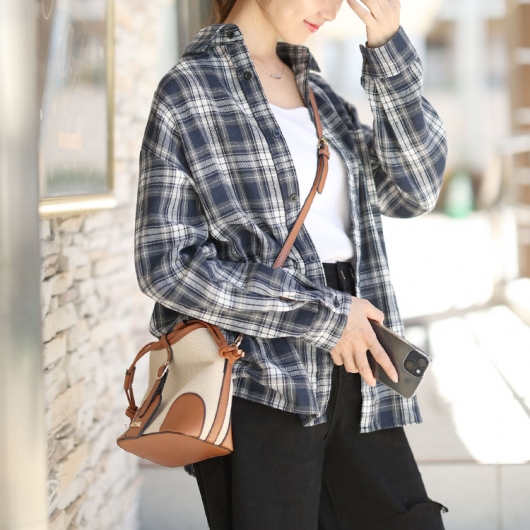 大きいサイズ レディース チェック柄ネルシャツ goldy-1563 【メール便