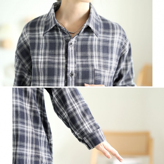 大きいサイズ レディース チェック柄ネルシャツ goldy-1563 【メール便