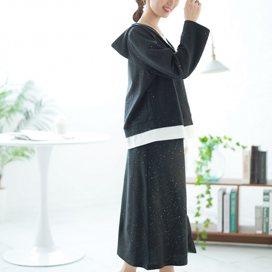 大きいサイズ レディース 重ね着風ラメハーフジップトップス