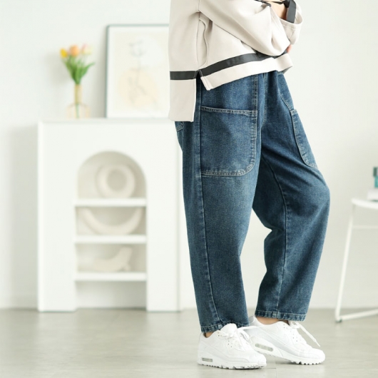 大きいサイズ レディース サルエルデニムパンツ goldy-1646