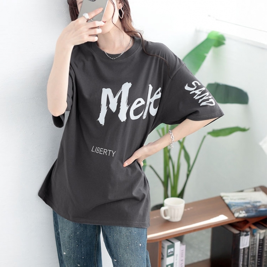 大きいサイズ レディース ビッグロゴコットンTシャツ goldy-1661