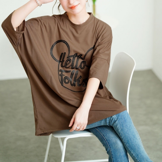 オリジナル Tシャツ ビッグ プリント セクシー タトゥー