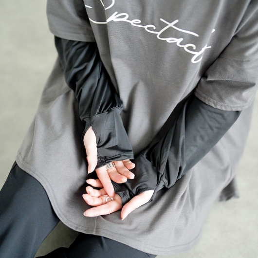 大きいサイズ レディース 指穴付きロングアームカバー goldy-1694