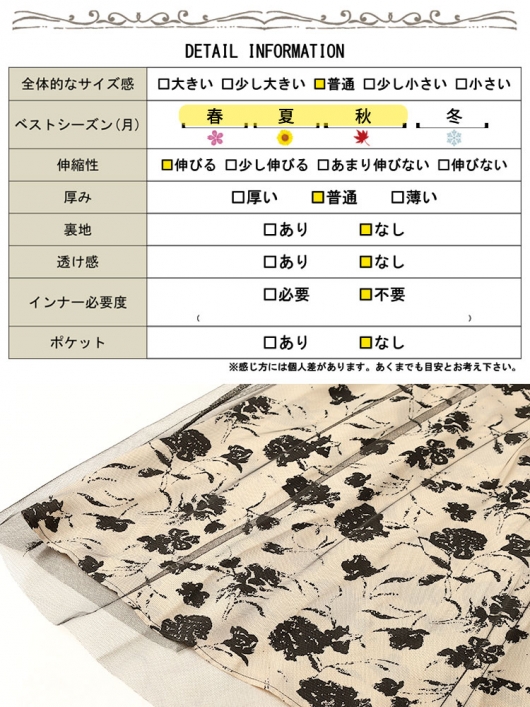 大きいサイズ レディース チュール重ね花柄ドッキングワンピース