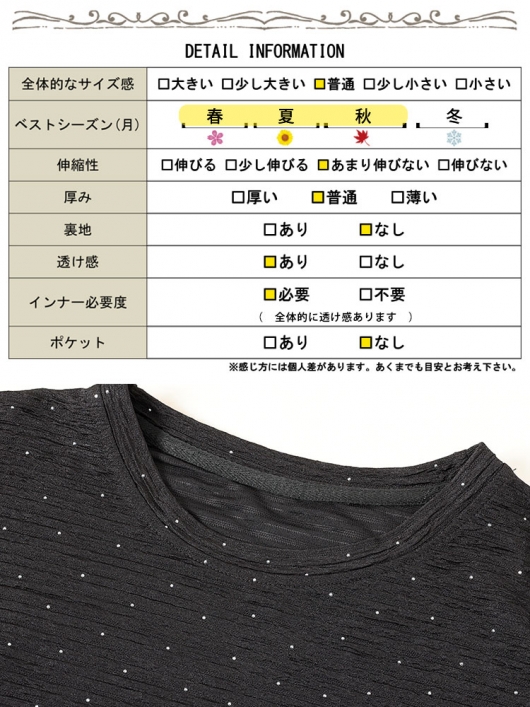 大きいサイズ レディース ラインストーンドット異素材ワンピース