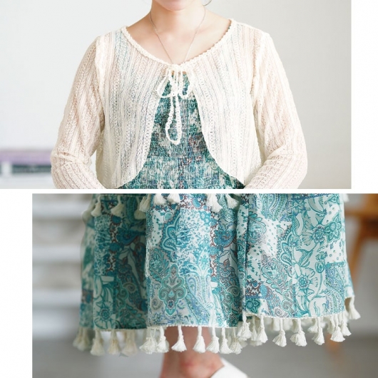 大きいサイズ レディース レースカーディガン＆ペイズリー柄