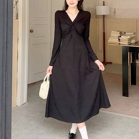 早い者勝ち❣️美品❣️ ワンピース/ドレスサイズ2 全骨格細見え】2WAYロングリブワンピース | RIVE DROITE(リヴドロワ