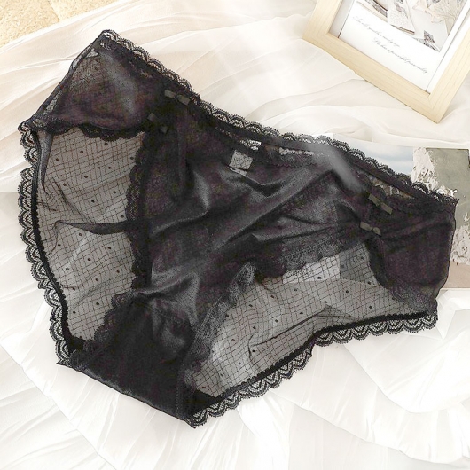 大きいサイズ レディース ドット柄シアーレースショーツ goldy