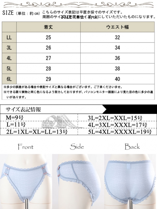 大きいサイズ レディース ドット柄シアーレースショーツ goldy