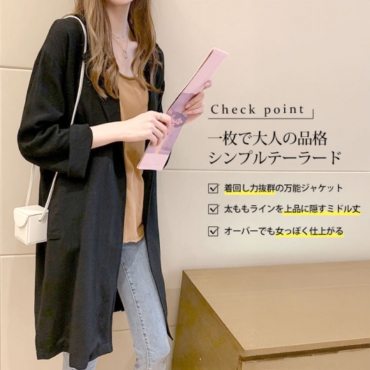 大きいサイズ レディース ミドル丈テーラードジャケット goldy