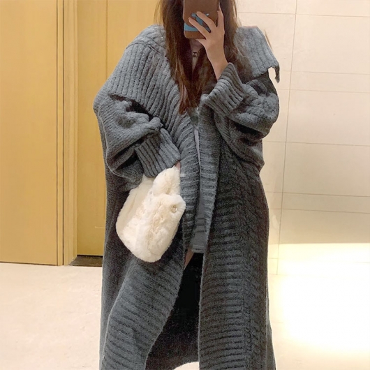 大きいサイズ レディース ケーブル編みニットコーディガン goldy-1783