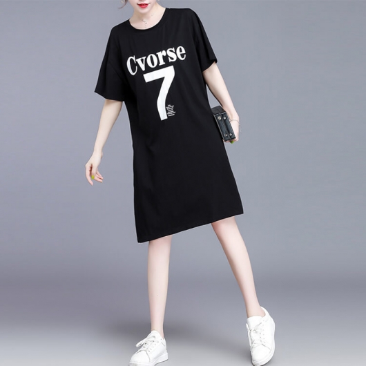 大きいサイズ レディース 背面デザインTシャツワンピース goldy