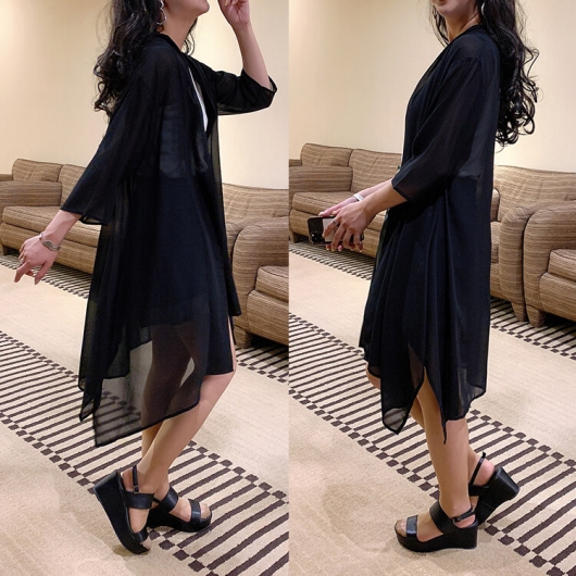 大きいサイズ レディース シースルーサマーカーディガン goldy-711