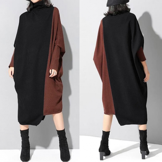 美品✨Leilan ウール 長袖ワンピース バイカラー　大きめサイズ leilian - 美品✨Leilan ウール 長袖ワンピース バイカラー