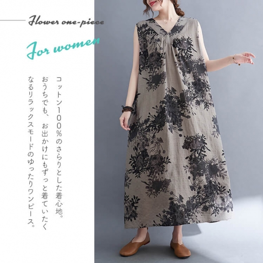 大きいサイズ レディース ノースリーブ2WAYワンピース goldy-996